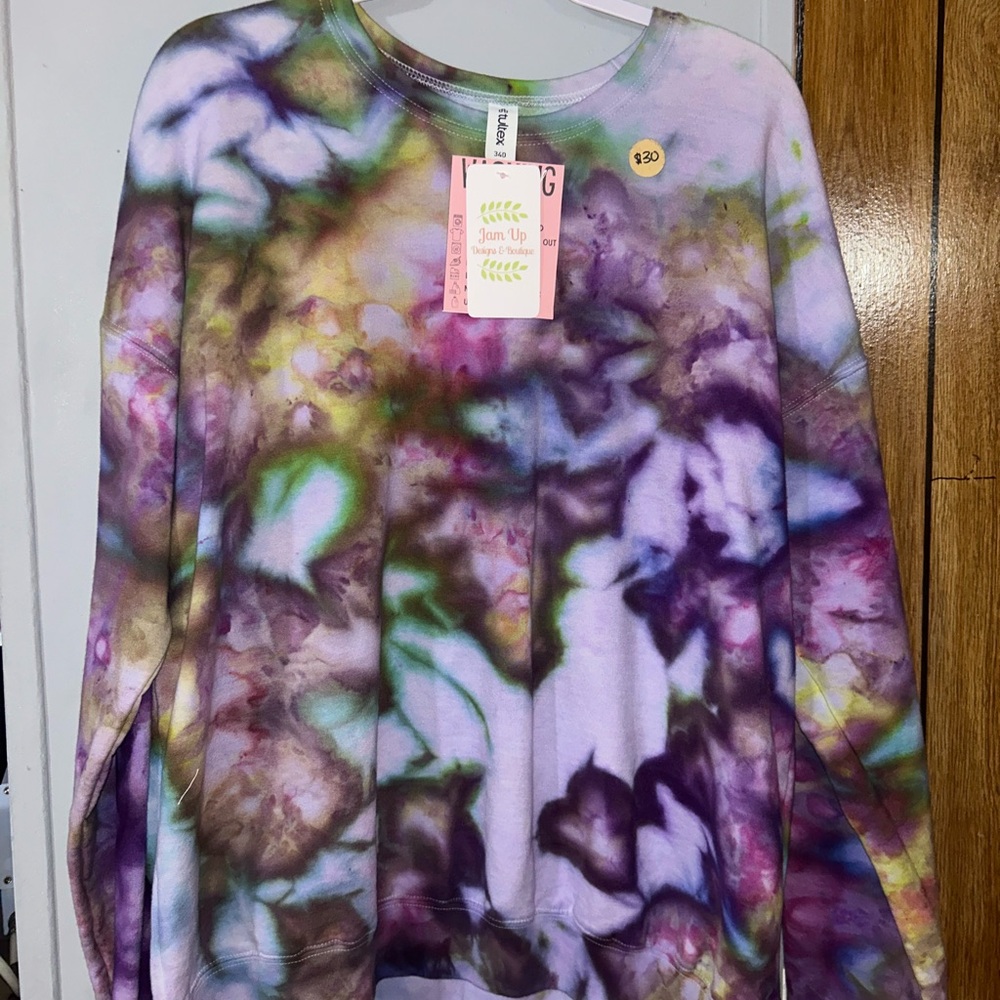 Tultex Multicolor Tie-Dye Crew Neck Sweater